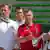 Bundestrainer Otto Becker (2.v.r.) und die Reiter Christian Ahlmann (l.), Daniel Deusser und Ludger Beerbaum (r.) schauen enttäuscht (Foto: Rolf Vennenbernd/dpa)