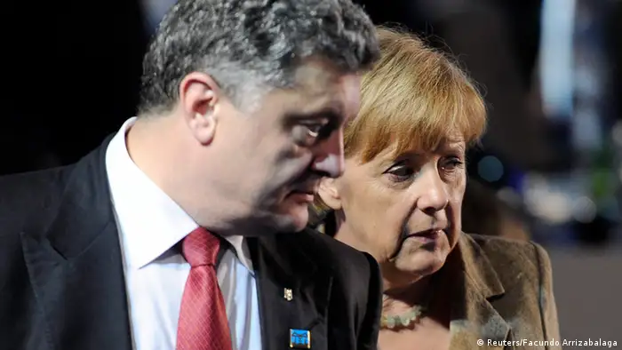 NATO Gipfel in Wales 04.09.2014 Merkel und Poroschenko