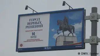 Werbung für Regionalwahlen in Petersburg