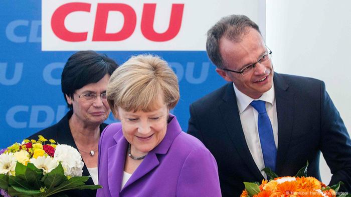 Landtagswahl Brandenburg und Thüringen 15.09.2014 Merkel mit Lieberknecht und Schierack