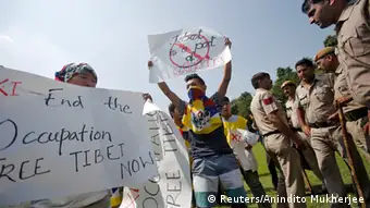 Protest von Exil-Tibeter vor dem Besuch von Xi Jinping in Indien 17.09.2014