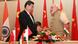 Chinas Präsident Xi Jinping in Indien Premierminister Narenda Modi Chinas Präsident Xi Jinping in Indien Premierminister Narenda Modi