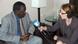 Raila Odinga being interviewed by Andrea Schmidt Raila Odinga being interviewed by Andrea Schmidt