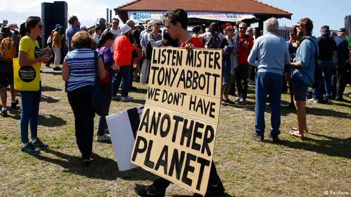 Proteste in Australien vor dem UN-Klimagipfel am 23.09.2014. REUTERS/David Gray 