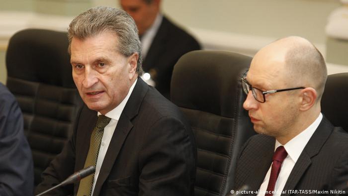 Oettinger mit Jazenjuk und Prodan 23.09.2014 Kiew