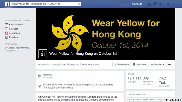 Facebook wear yellow for hong kong Screenshot 