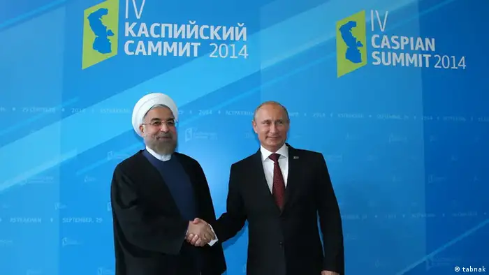Russland Treffen Astrahan Putin Rohani 29. Sept. 2014