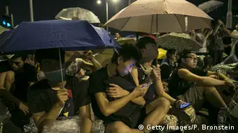 China Hongkong Demonstration der Demokratiebewegung Regenschirm