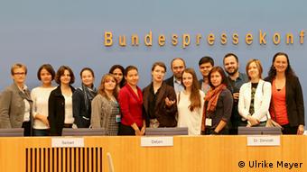 Participants of a DW Akademie's Media Training at Bundespressekonferenz in Berlin (photo: DW Akademie/Ulrike Meyer).