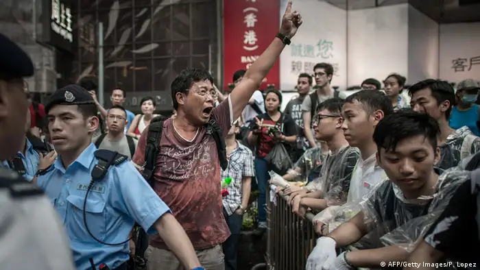 Anti-Proteste und Proteste in Hongkong 03.10.2014