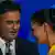 Aecio Neves y Marina Silva durante el debate presidencial previo a la primera vuelta de las elecciones.