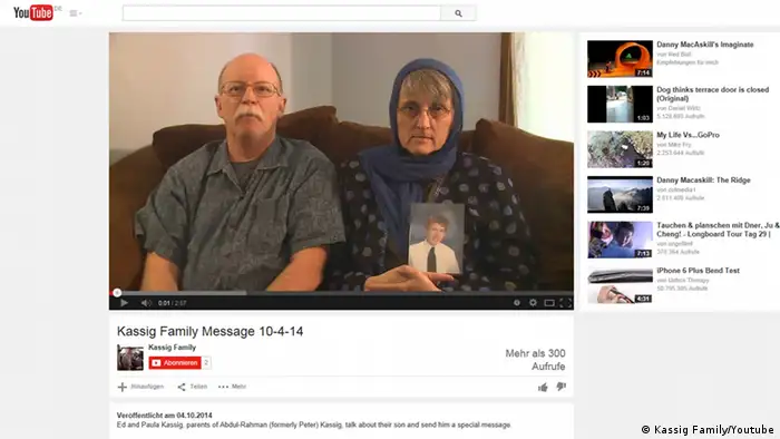 Screenshot Youtube Botschaft der Familie Kassig