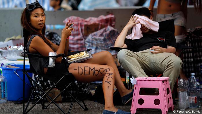 Einige Demonstranten harren in Hongkong weiter aus (Foto:Reuters)