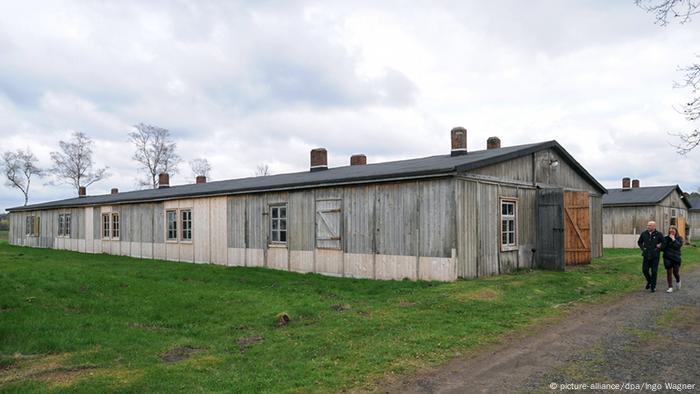 The barracks of the Sandbostel refugee camp