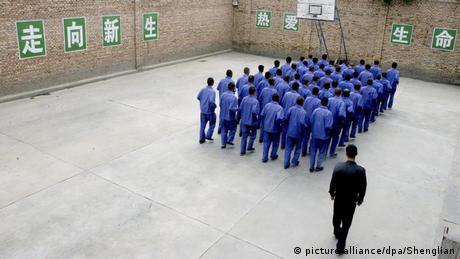 Exercise hour at a compulsory drug rehabilitation clinic in Lanzhou, Gansu Province China (Photo: Jiang Shenglian UPPA/Photoshot)