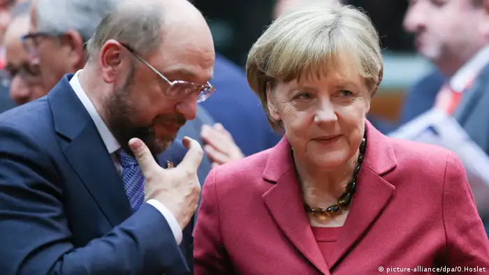 EU-Gipfel in Brüssel 23.10.2014 Schulz und Merkel