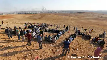 Türkei Syrien Kämpfe um Kobane von der Grenze aus gesehen