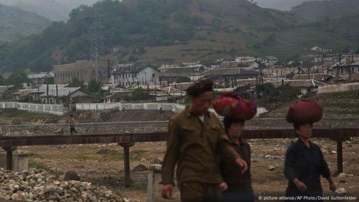 Along the river in Kimchaek, North Korea