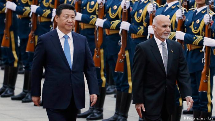 Chinese President Xi Jinping and Afghan leader Ashraf Ghani in Beijing
