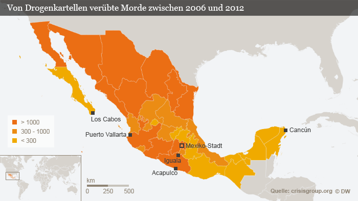 Infografik Mexiko von Drogenkartellen verübte Morde zwischen 2006 und 2012