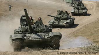 Russian tanks in Georgia.  2008 year