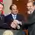 Президенты Кипра и Египта Никос Анастасиадис, Абдель Фаттах ас-Сиси и премьер-министр Греции Антонис Самарас на встрече в Каире