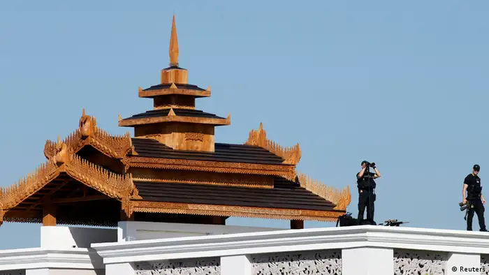 Sicherheitsmaßnahmen Hotel Barack Obama ASEAN Gipfel in Myanmar 13.11.2014