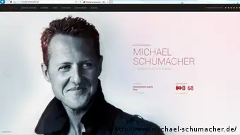Screenshot der Website von Michael Schumacher