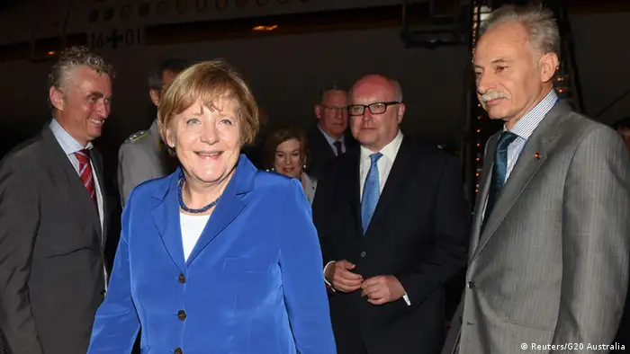 Merkel Ankunft in Brisbane zu G 20 Gipfel 14.11.2014