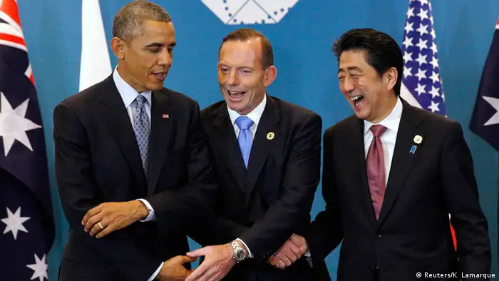 G20 Gipfel in Brisbane Obama Abbott Abe 