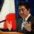 Shinzo Abe at a press conference