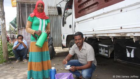 Äthiopien Addis Abeba Kaffee Wirtschaft Mobiles Café