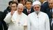 Pope Francis is welcomed by Mufti of Istanbul, Rahmi Yaran (R) outside Sultan Ahmet mosque, popularly known as the Blue Mosque in Istanbul November 29, 2014. Pope Francis is welcomed by Mufti of Istanbul, Rahmi Yaran (R) outside Sultan Ahmet mosque, popularly known as the Blue Mosque in Istanbul November 29, 2014.