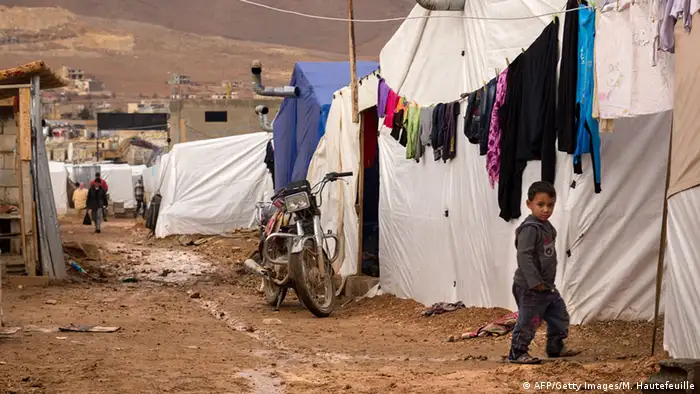 Syrische Flüchtlinge in einem Flüchtlingslager im Libanon