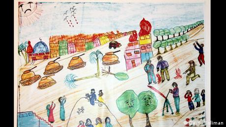 الرسم وسيلة أطفال اللاجئين السوريين لتضميد جراحهم  أخبار DW عربية 