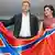 Олег Царев и Анна Нетребко с флагом ''Новороссии''