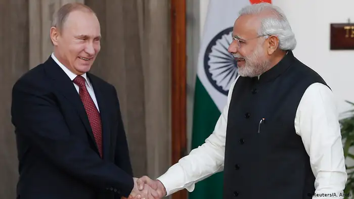 Putin bei Modi 11.12.2014 Neu Delhi