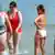 Übergewicht und Magersucht Dicke und dünne Frauen am Strand