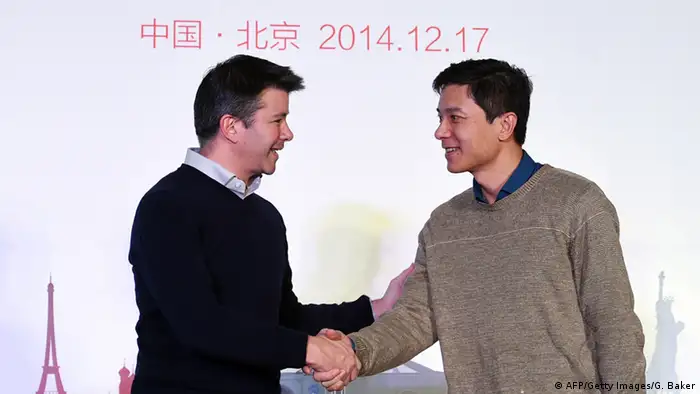 Baidu und Uber CEOs in Peking 17.12.2014