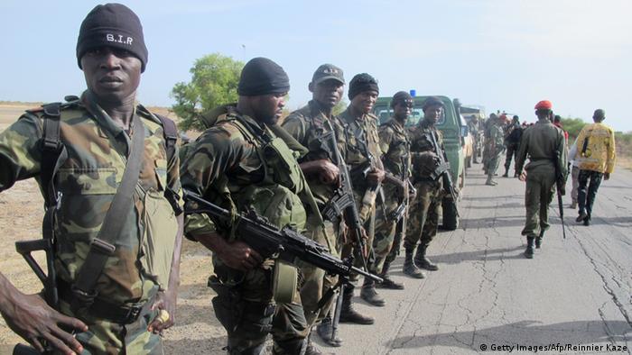 Cameroonian soldiers on guard