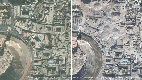 Altstadt von Aleppo (vorher und nachher) BILDKOMBO