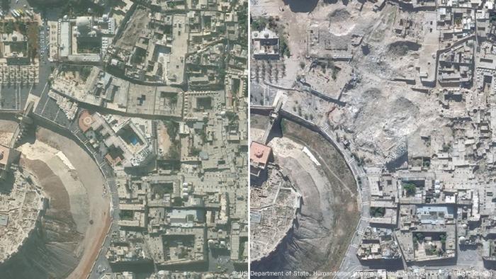 Altstadt von Aleppo (vorher und nachher) BILDKOMBO