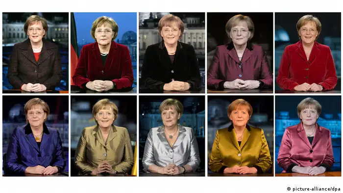 Angela Merkel New Year's address from 2005-2014 (picture-alliance/dpa)