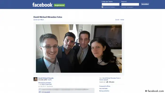 Screenshot Facebook Snowden Selfie EINSCHRÄNKUNG