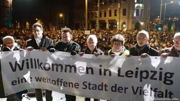 Anti-Pegida-Proteste in Leipzig