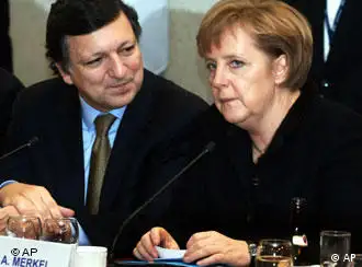 欧盟委员会主席巴罗索和德国总理默克尔今天在欧盟峰会上