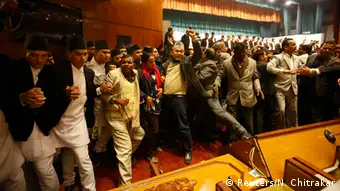 Nepal Tumulte im Parlament 22.01.2015 Kathmandu