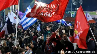 Syriza Unterstützer Feier 25.01.2015 Athen