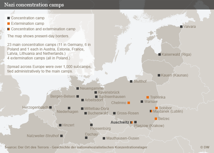 Infografik Konzentrationslager 1933-1945 Englisch