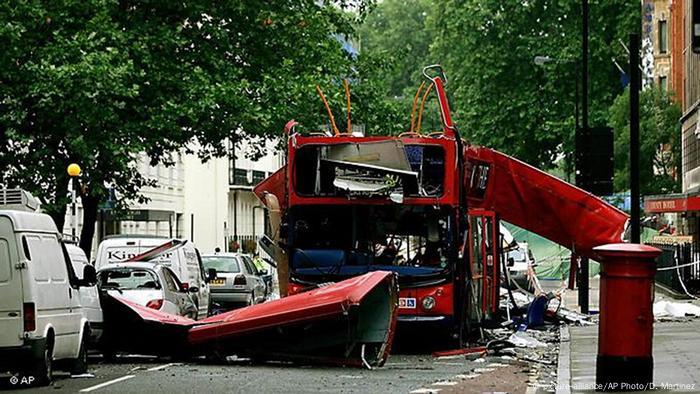 Bus blown up in London